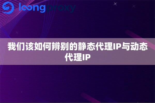 我们该如何辨别的静态代理IP与动态代理IP