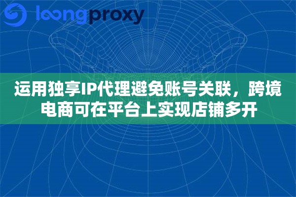 运用独享IP代理避免账号关联，跨境电商可在平台上实现店铺多开