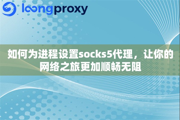 如何为进程设置socks5代理，让你的网络之旅更加顺畅无阻