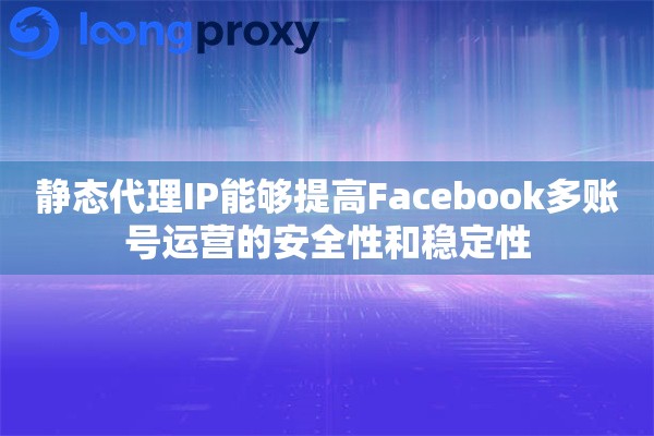 静态代理IP能够提高Facebook多账号运营的安全性和稳定性