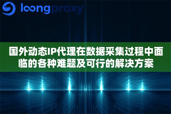 国外动态IP代理在数据采集过程中面临的各种难题及可行的解决方案