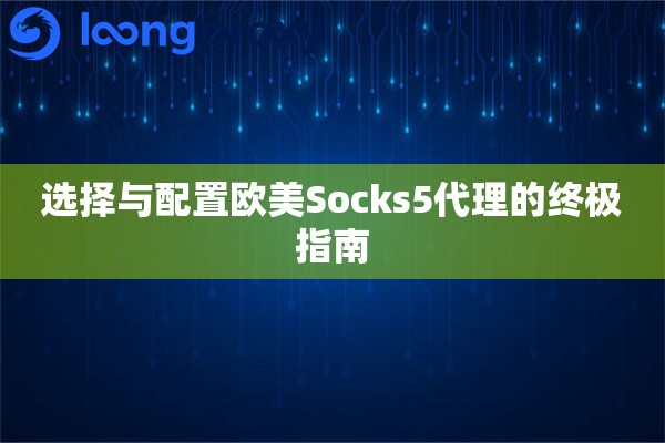 选择与配置欧美Socks5代理的终极指南