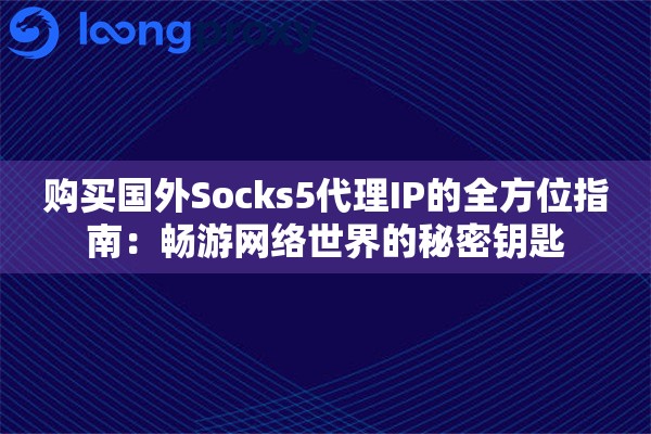 购买国外Socks5代理IP的全方位指南：畅游网络世界的秘密钥匙