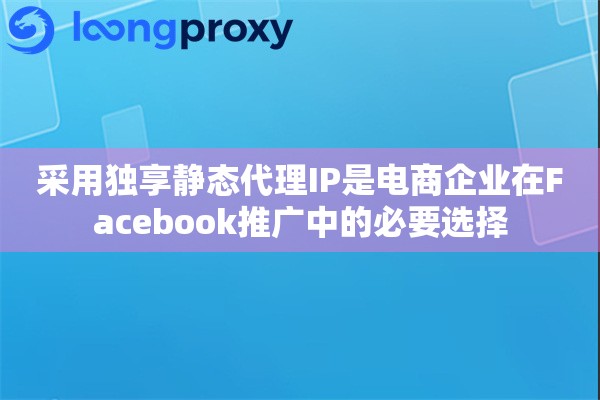 采用独享静态代理IP是电商企业在Facebook推广中的必要选择