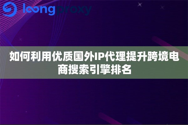 如何利用优质国外IP代理提升跨境电商搜索引擎排名